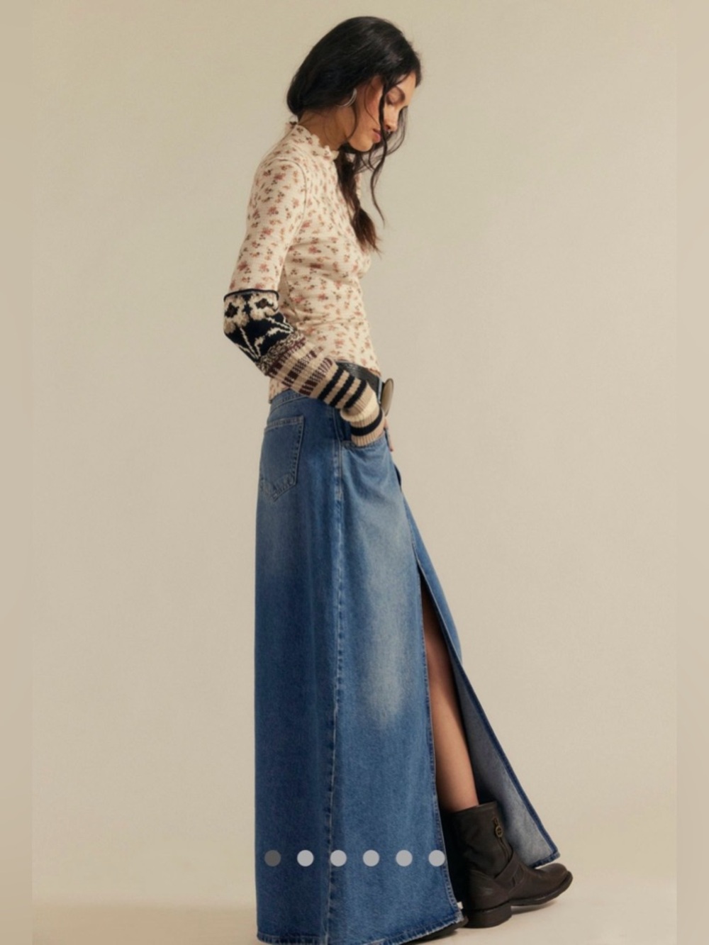 We The Free Come As You Are Maxi Denim Skirt